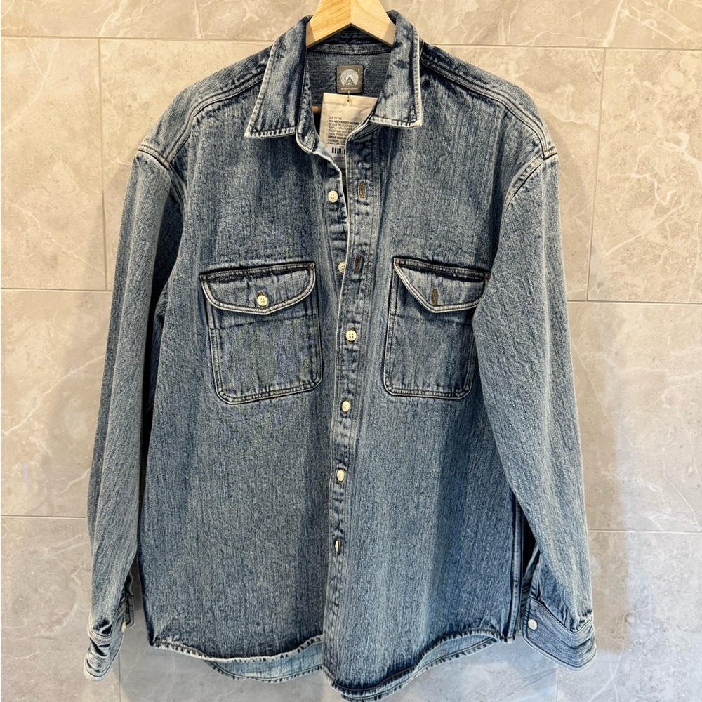 18 East Roomet Bleached Denim Shirt L